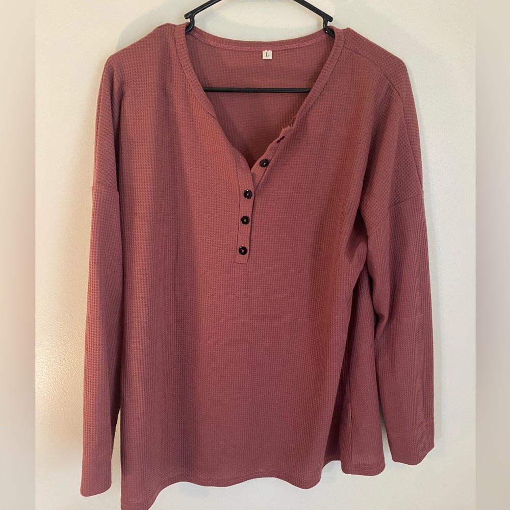 Berry colored long sleeve shirt XL